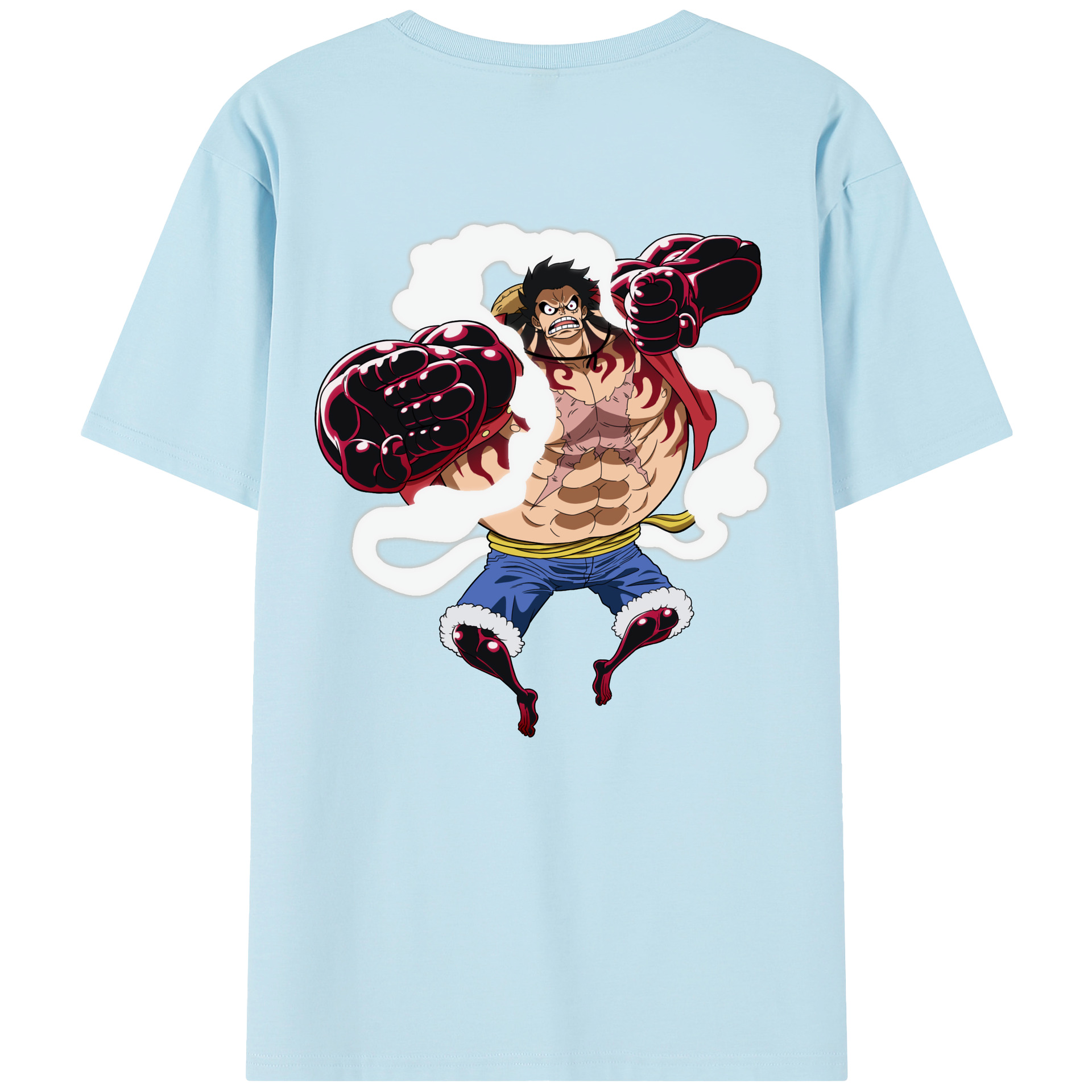 ワンピース モンキー・D・ルフィ ONE PIECE Monkey D. Luffy 綿100％半袖Tシャツ（背面プリント）